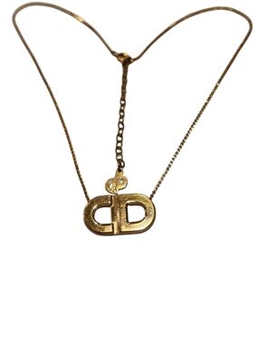 Dior Gold 'CD' Logo Choker Necklace Vintage Christian Dior Germany